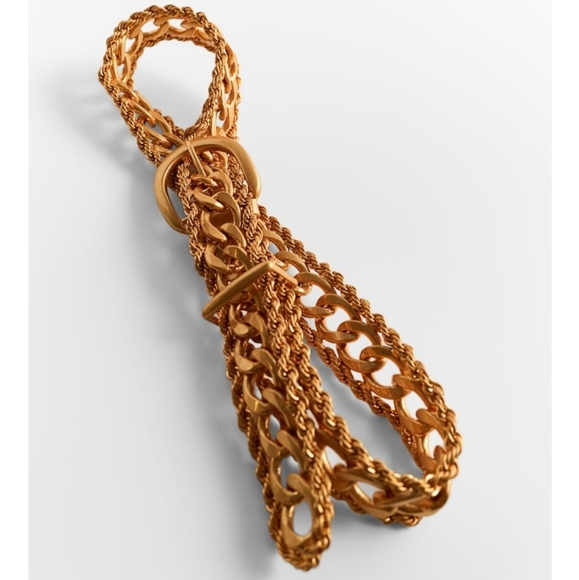 Zara gold chain link belt main image 5